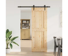 Slankios durys NARVIK Natūrali ir juoda 80 x 210 cm (152,5 cm)