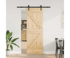 Slankios durys NARVIK Natūrali ir juoda 70 x 210 cm (152,5 cm)