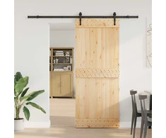 Slankios durys NARVIK Natūrali ir juoda 85 x 210 cm (213,5 cm)