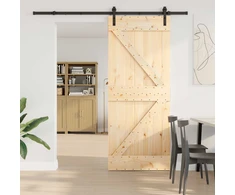 Slankios durys NARVIK Natūrali ir juoda 85 x 210 cm (213,5 cm)
