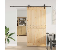Slankios durys NARVIK Natūrali ir juoda 100 x 210 cm (213,5 cm)