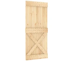 Slankios durys NARVIK Natūrali ir juoda 90 x 210 cm (213,5 cm)