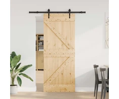 Slankios durys NARVIK Natūrali ir juoda 85 x 210 cm (152,5 cm)