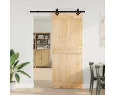 Slankios durys NARVIK Natūrali ir juoda 85 x 210 cm (152,5 cm)