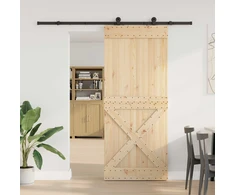 Slankios durys NARVIK Natūrali ir juoda 95 x 210 cm (213,5 cm)