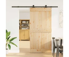 Slankios durys NARVIK Natūrali ir juoda 100 x 210 cm (213,5 cm)