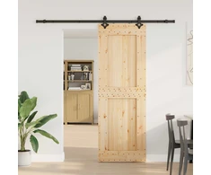 Slankios durys NARVIK Natūrali ir juoda 80 x 210 cm (213,5 cm)