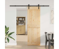 Slankios durys NARVIK Natūrali ir juoda 70 x 210 cm (213,5 cm)