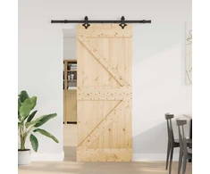 Slankios durys NARVIK Natūrali ir juoda 85 x 210 cm (152,5 cm)