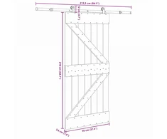 Slankios durys NARVIK Natūrali ir juoda 95 x 210 cm (213,5 cm)