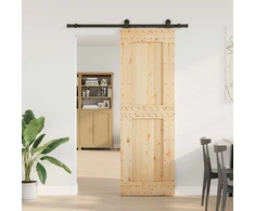 Slankios durys NARVIK Natūrali ir juoda 70 x 210 cm (152,5 cm)