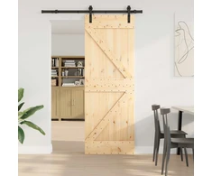 Slankios durys NARVIK Natūrali ir juoda 70 x 210 cm (152,5 cm)