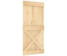 Slankios durys NARVIK Natūrali ir juoda 95 x 210 cm (213,5 cm)