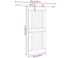 Slankios durys NARVIK Natūrali ir juoda 100 x 210 cm (213,5 cm)