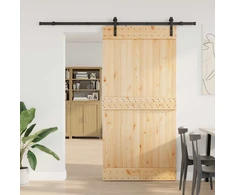 Slankios durys NARVIK Natūrali ir juoda 100 x 210 cm (213,5 cm)