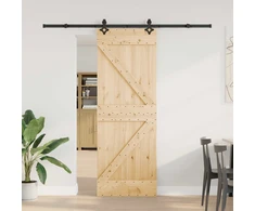 Slankios durys NARVIK Natūrali ir juoda 70 x 210 cm (213,5 cm)