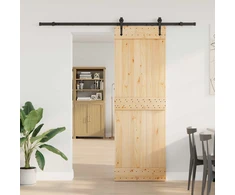 Slankios durys NARVIK Natūrali ir juoda 70 x 210 cm (213,5 cm)