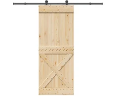 Slankios durys NARVIK Natūrali ir juoda 90 x 210 cm (213,5 cm)