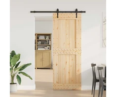 Slankios durys NARVIK Natūrali ir juoda 85 x 210 cm (152,5 cm)