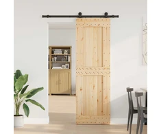 Slankios durys NARVIK Natūrali ir juoda 70 x 210 cm (152,5 cm)