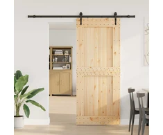 Slankios durys NARVIK Natūrali ir juoda 95 x 210 cm (213,5 cm)