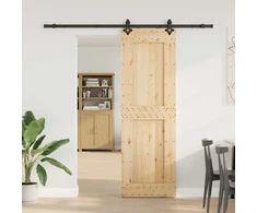 Slankios durys NARVIK Natūrali ir juoda 70 x 210 cm (213,5 cm)