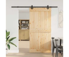 Slankios durys NARVIK Natūrali ir juoda 100 x 210 cm (213,5 cm)