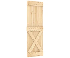 Slankios durys NARVIK Natūrali ir juoda 70 x 210 cm (213,5 cm)