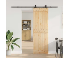 Slankios durys NARVIK Natūrali ir juoda 70 x 210 cm (213,5 cm)