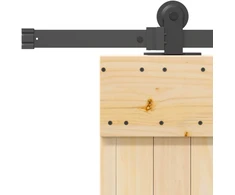 Slankios durys NARVIK Natūrali ir juoda 85 x 210 cm (213,5 cm)