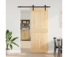Slankios durys NARVIK Natūrali ir juoda 80 x 210 cm (152,5 cm)