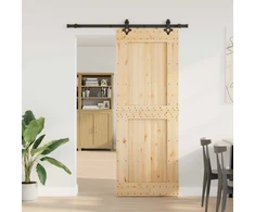 Slankios durys NARVIK Natūrali ir juoda 85 x 210 cm (152,5 cm)