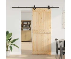 Slankios durys NARVIK Natūrali ir juoda 85 x 210 cm (213,5 cm)