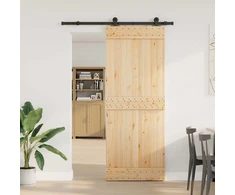 Slankios durys NARVIK Natūrali ir juoda 80 x 210 cm (152,5 cm)