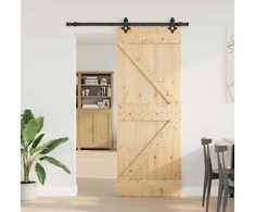 Slankios durys NARVIK Natūrali ir juoda 80 x 210 cm (152,5 cm)