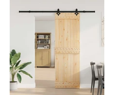 Slankios durys NARVIK Natūrali ir juoda 70 x 210 cm (213,5 cm)