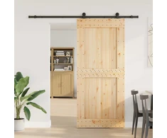 Slankios durys NARVIK Natūrali ir juoda 100 x 210 cm (213,5 cm)
