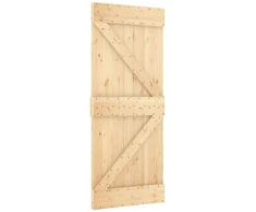 Slankios durys NARVIK Natūrali ir juoda 85 x 210 cm (213,5 cm)