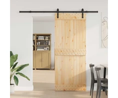 Slankios durys NARVIK Natūrali ir juoda 85 x 210 cm (213,5 cm)