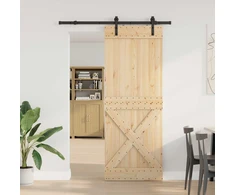 Slankios durys NARVIK Natūrali ir juoda 85 x 210 cm (152,5 cm)