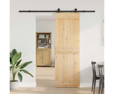 Slankios durys NARVIK Natūrali ir juoda 70 x 210 cm (213,5 cm)