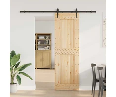 Slankios durys NARVIK Natūrali ir juoda 70 x 210 cm (213,5 cm)