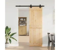 Slankios durys NARVIK Natūrali ir juoda 70 x 210 cm (152,5 cm)