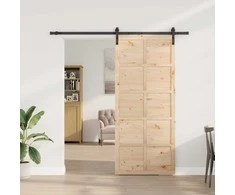 Slankios durys Natūrali 100 x 208 cm Pušies medienos masyvas