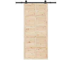 Slankios durys 80 x 208 cm Pušies medienos masyvas Natūrali
