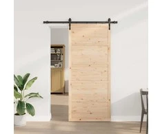 Slankios durys Natūrali 80 x 208 cm Pušies medienos masyvas