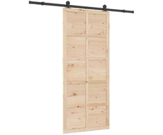 Slankios durys 80 x 208 cm Pušies medienos masyvas Natūrali