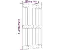 Slankios durys 100 x 210 cm Natūrali ir Balta