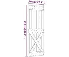 Slankios durys 70 x 210 cm Natūrali ir Balta