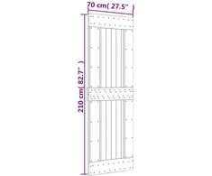 Slankios durys 70 x 210 cm Natūrali ir Balta